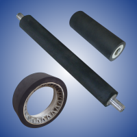 Rollers rubberized with black rubber
